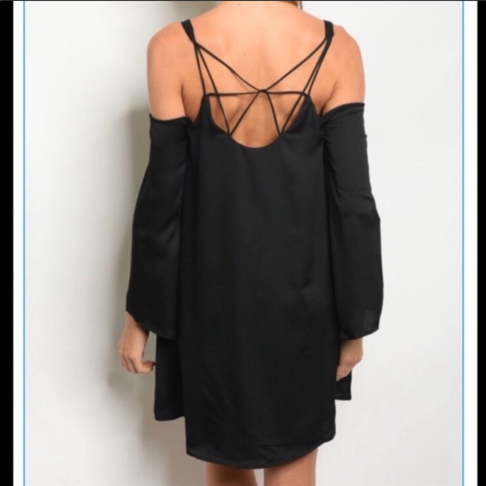 NEW! Black Cold Shoulder Dress - Picture 4 of 6
